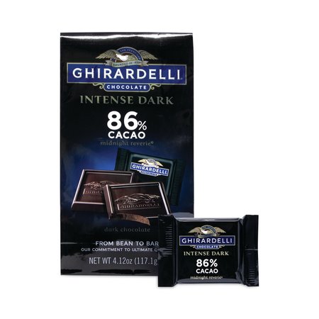 GHIRARDELLI Intense Dark Midnight Reverie 86 Cacao Singles Bag, 412 oz Packs, PK3, 3PK 62493